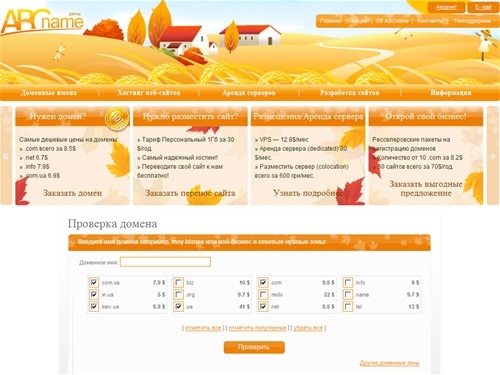 Хостинг Киев, размещение сайта, зарегистрировать сайт, аренда сервера, проверить домен