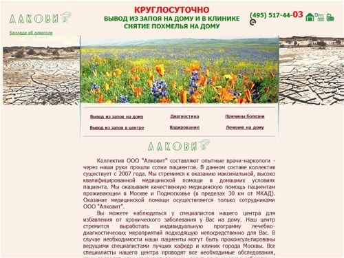 АЛКОВИТ - вывод из запоя, снятие похмелья на дому