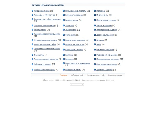 Каталог музыкальных сайтов