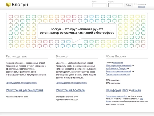 Блогун — реклама в блогах и сообществах.