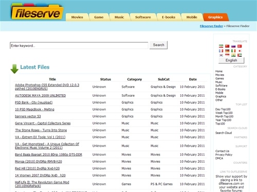 Fileserve Search Engine
