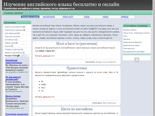  Английский язык. Грамматика английского языка, фразы и английские идиомы и уроки.