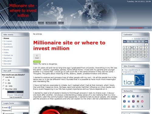 Millionaire site or where to invest million