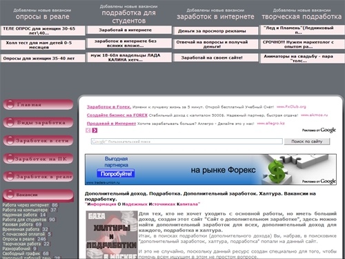 БАЗА ХАЛТУРЫ В МОСКВЕ подработка, источники дополнительного дохода, халтура
