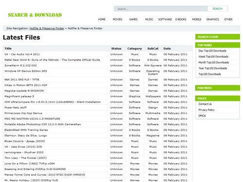 Hotfile & Fileserve Search Engine