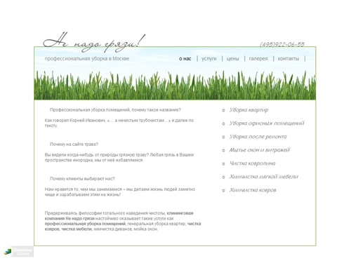 Клининговая компания Не надо грязи | Профессиональная уборка, химчистка мебели, химчистка ковров, чистка мебели, ковровая химчистка на дому и с вывозом