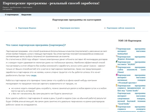 Лучшие партнерские программы для заработка в интернете. Партнерки реальный заработок в Интернет. 