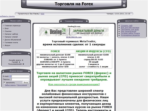 Торговля на FOREX - Главная страница