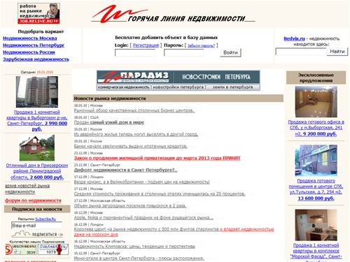 Недвижимость Москвы Петербурга России зарубежная недвижимость