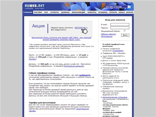 RuWeb.net - хостинг веб-сайтов и регистрация доменов по доступным ценам