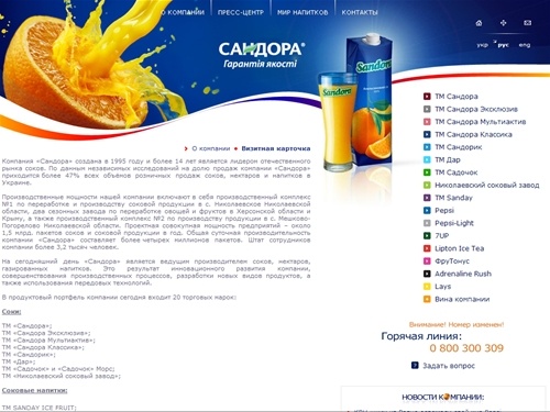 Sandora - газированные напитки, соки, сок, вино