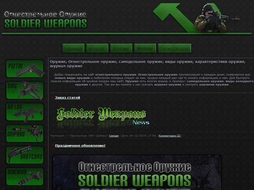 Оружие, Огнестрельное оружие,  самодельное оружие, виды оружия, характеристики оружия, журнал оружие