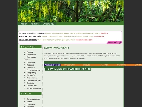 Статусы для социальных сайтов