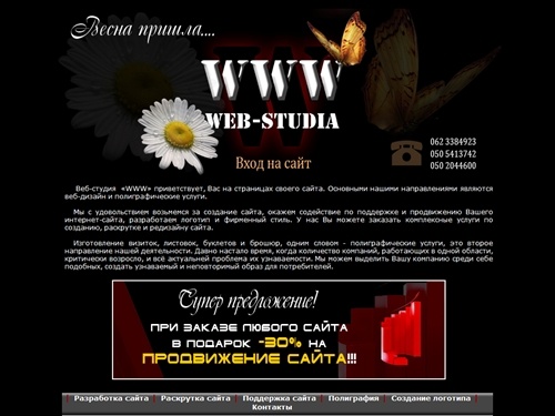 Создание сайта | Создать сайт | Разработка сайтов | Изготовление | Раскрутка | Продвижение веб-сайтов | Донецк | Веб студия «WWW»