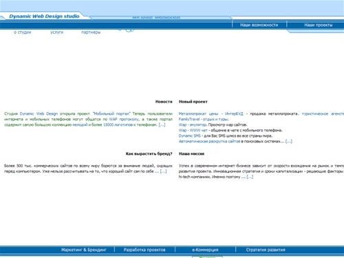 Дизайн создание и раскрутка сайтов - Dynamic Web Design studio.