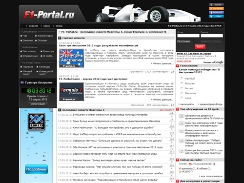 Новости Формулы-1, чемпионат f1, результаты гонок Формула 1, пилоты formula 1 - F1-Portal.ru