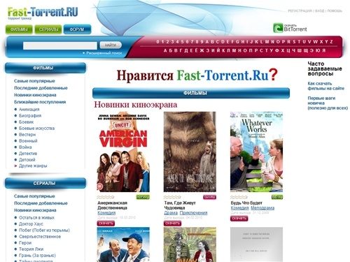 Открытый торрент трекер Скачать торент с Fast torrent Скачать фильмы бесплатно и без регистрации