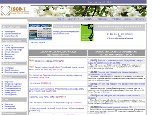 Сахар, сахарный рынок Sugar Monitoring ISCO ИКАР: аналитика, тенденции, прогнозы, комментарии