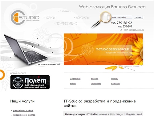 Интернет-агентство IT-Studio: создание сайтов, разработка сайтов, продвижение сайтов, раскрутка сайтов в Иваново