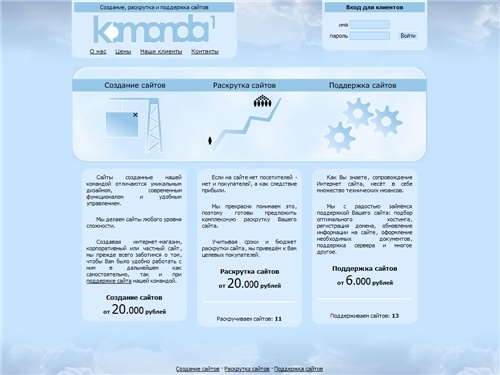 Команда1: поддержка сайтов, создание сайтов и раскрутка сайтов