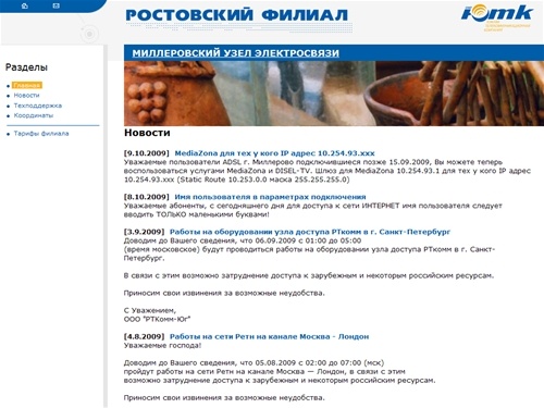 Миллеровский узел электросвязи - Ростовэлектросвязь