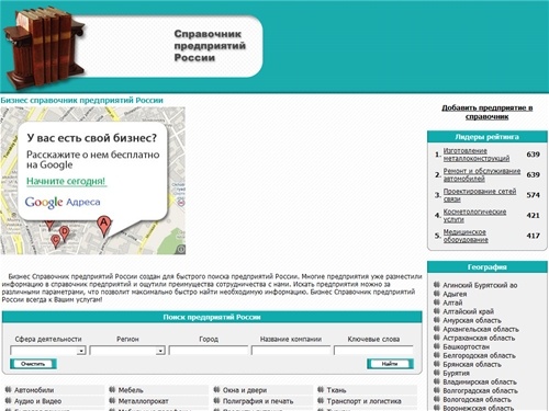 Бизнес справочник предприятий России - Справочник предприятий России