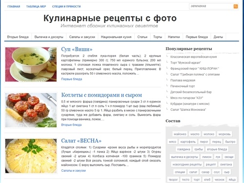 Кулинарные рецепты с фото