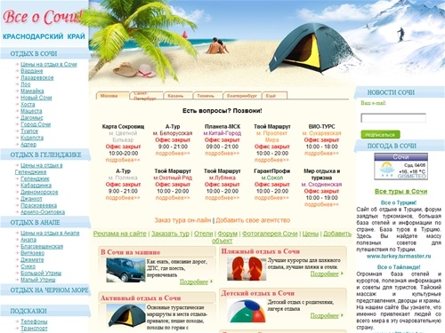 Все о Сочи: Отдых в Сочи, санатории, курорты, фотографии, пансионаты и отели Сочи