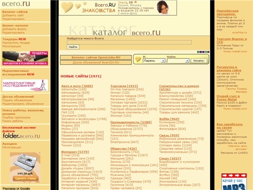 Каталог сайтов и Развлекательный портал Всего.RU